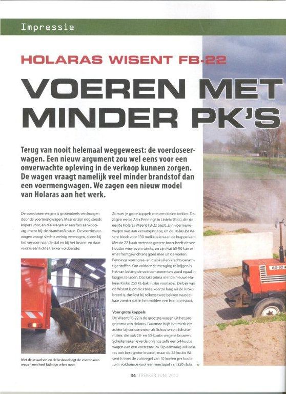 Holaras voerwagen in het blad trekke